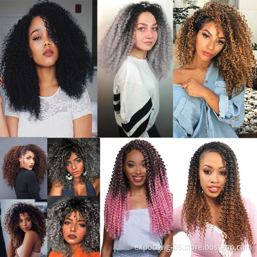 Wholesale Water Wave Twist Crochet Hair Curly Afro Water Deep Ombre Color Braiding Hair Extensions Synthetic Fiber 14 Inch
